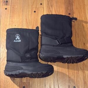 Kamik Snowboots Sz 6 Waterproof Solid Black Removable Liner Unisex